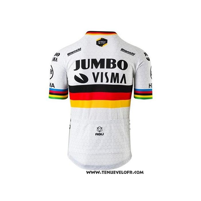 2020 Maillot Ciclismo Jumbo Visma Champion Allemagne Manches Courtes et Cuissard